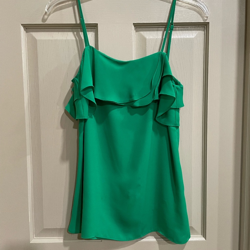 Gianni Bini Vibrant Green Ruffle Camisole